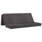 Vidaxl Zložljiv kavč postelja 180 x 67 x 45 cm Temno siva