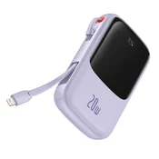 Power bank Baseus Qpow Pro (PPQD030005) 20000mAh 20W z USB-C in Lightning kablom - purple