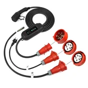 Prenosni Polnilec za vozila z električnimi vtičnicami Tip 2 11kw 16A | 1-fazno 3-fazno – Dolžina kabla (m): 10, 1-fazni adapter: Da