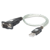 Techly IDATA USB-SER-2T serijski kabel Prozirno 0,45 m USB Tip-A DB-9