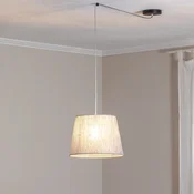 EMIBIG LIGHTING Obesna svetilka Ascot, O 38 cm, siva, tkanina, decentralizirana - Dnevna soba/jedilnica - Sodobni - siva, črna - Tkanine/tekstil