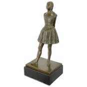 Casa Padrino luxury bronze decorative sculpture girl ballerina 31.3 x 27 x H. 73.8 cm - Large bronze sculpture with marble base - Bronze figure - Decorative figure - Luxury decorative accessories