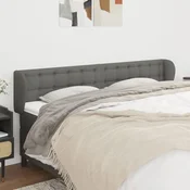 Vidaxl vidaXL Vzglavje s krilci temno sivo 163x23x78/88 cm blago