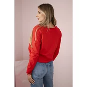 Kesi Womens sweatshirt with a sequin inscription red