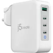 j5create JUP43130F-FN punjac za mobitel Mobilno racunalo, Mobilni telefon, Prijenosna igraca konzola, Pametni sat, Tablet Sivo, Bijelo USB Brzo punjenje U zatvorenom