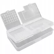 OEM Organizator za Komponente 205x100x45 Mm – Dvoplastna Škatla iz PP, Prozorna, Varnostna Zaponka