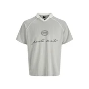 JACK & JONES Majica JCOETERNA siva / antracit siva / bijela