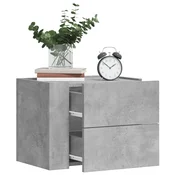 shumee vidaXL Stenska nočna omarica betonsko siva 45x30x35 cm