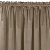 Curtain VILA color beige style classic 5 cm pole pocket with 3 cm fringe velvet 135x245 HOMEDE