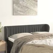 Vidaxl vidaXL Vzglavje s krilci temno sivo 147x23x78/88 cm žamet