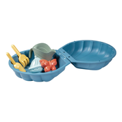 Pieskovisko muŽa s formičkami sada 2 kusov Double Mini Sand Pit Life Smoby lopatka s hrabličkami 35 cm pre malé priestory od 18 mes - model 2025 SM868001