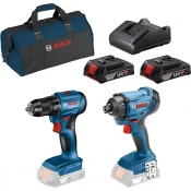 Akumulatorski set alata Bosch GSR 185-Li + Bosch GDR 180-Li, 18V + 2x2.0 Ah (0615990N3R)
