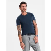 Ombre Classic BASIC mens cotton T-shirt - navy blue