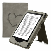 Preklopna futrola s dizajnom srce za Amazon Kindle Paperwhite (11. Gen - 2021) - siva - 43269