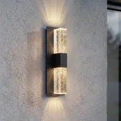 Lucande LED-stenna svetilka za zunanjo uporabo Velune, antracit/prozorno, 46 - Sodobni - antracit, prozoren - Aluminij