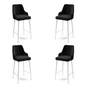 Hanah Home Set barskih stolica Enox, 4 komada, Crno-beli
