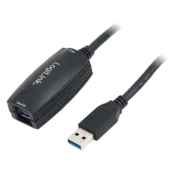 shumee LogiLink aktivni USB 3.0 kabel, USB-A/M na USB-A/F, 5 m, ojačevalnik, črne barve