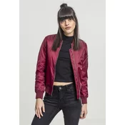 Womens Basic Bomber Jacket burgundy