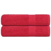 Vidaxl Brisače za tuširanje FROGN 2 kosa rdeče 70x140 cm 360 g/m2