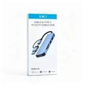 Adapter sa SD/TF citacem kartice 5u1, USB Tip-C
