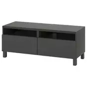 BESTA TV stalaža s fiokama, tamnosiva/Lappviken/Stubbarp tamnosiva, 120x42x48 cm