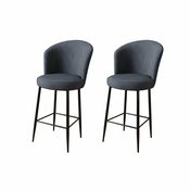 HANAH HOME Set 2 barske stolice Alte Anthracite Black