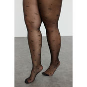 Trendyol Curve Black 15 Denim 2 Pack Minimal Bow Patterned Plus Size Pantyhose