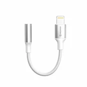 SWISSTEN AUDIO ADAPTER TEKSTILNI LIGHTNING (moški)/3,5 mm AUX 0,15 M BELI (zamenjuje 73501212)