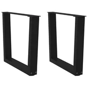 Noge za klub stolic V-oblika 2 kom Crne 50 x (42-43,3) cm Celik