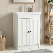 vidaXL vidaXL Omarica pod umivalnikom Bela 78,5 x 37,5 x 81 cm Inženirski les, (5000245600)