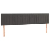 Vidaxl Posteljno vzglavje temno siva 160x5x78/88 cm žamet