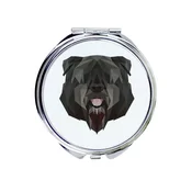 Bouvier des Flandres - ogledalo s fotografijo in geometrijskim napisom
