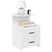 Nocni ormaric s 2 ladice bijeli 40x36,5x62 cm