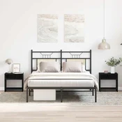 vidaXL Nočne omarice 2 kosa črni hrast 40x30x40 cm inženirski les