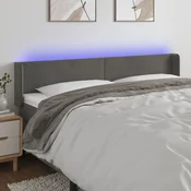 Vidaxl vidaXL Vzglavje postelje z LED diodo temno sivo 203x16x78/88 cm žamet