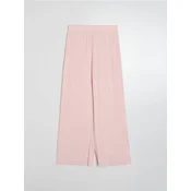 Sinsay - Rebraste wide leg pantalone sa elasticnim pojasom - pastelno roze