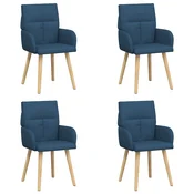 vidaXL vidaXL Jedilni stoli 4 pcs Blago Modra 60 x 56 x 96 cm, (5000296596)