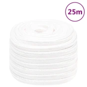 vidaXL vidaXL Vrv za čoln popolnoma bela 20 mm 25 m polipropilen, (21039932)