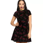 Ženska obleka KILLSTAR - Poisoned Rose - Black/Red - KSRA014626