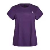 Zizzi Majica BASIC lila/off-bela