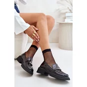 S. BARSKI Lacquered Womens Loafers With Decoration Black D&A