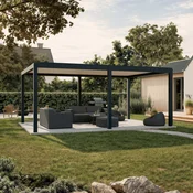 Bioklimatska pergola Ancora Samostoječa, 3 x 6 m, Antracit-bela, Električni