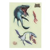Dino World ASST | Glibbies gel nalepke, Kritosaurus, Allosaurus, Dimetrodon, 3 kos