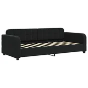 Vidaxl Raztegljiva postelja črna 90x190 cm žamet