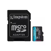 Micro SDXC Kingston 64GB 64GB class 10 U3 170MB/s - 70MB/s + adapter