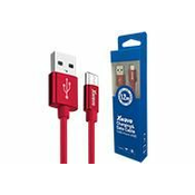 XWAVE Kabl USB2.0 na Micro USB 1.2M/2A/ aluminium/ upleten/ crvena