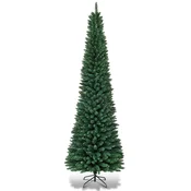 COSTWAY Umetno ozko božično drevo s kovinskim stojalom, 270 cm, (5000038703)