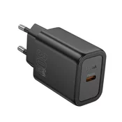 Hoco Mrežni polnilnik za telefon Hoco USB C QC PD 30W N62 črn