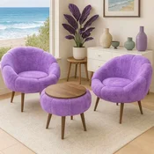 ATELIER DEL SOFA Fotelje i klub stocic Lida Wellsoft Lilac