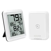 KJB Brezžični notranji in zunanji termometer WS0420 s pomnilnikom min/max, bel